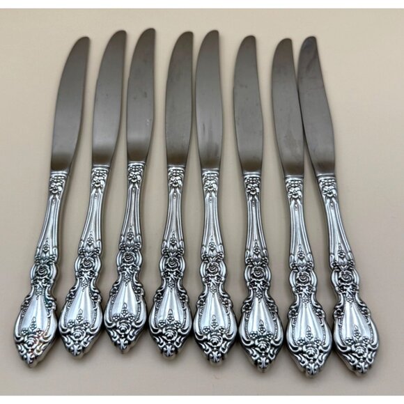 8 Oneida OCO WORDSWORTH Dinner Knives USA Glossy Stainless Steel Flatware - Picture 6 of 8